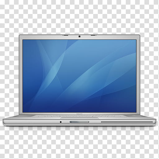 Temas negros mac, gray laptop computer displaying blue screen transparent background PNG clipart