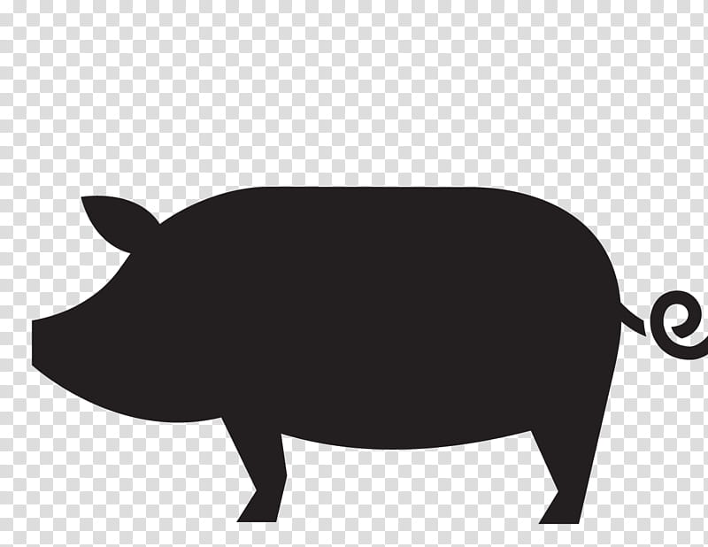 Pig, Silhouette, Drawing, Animal Silhouettes, Snout, Black And White
, Wildlife, Live transparent background PNG clipart