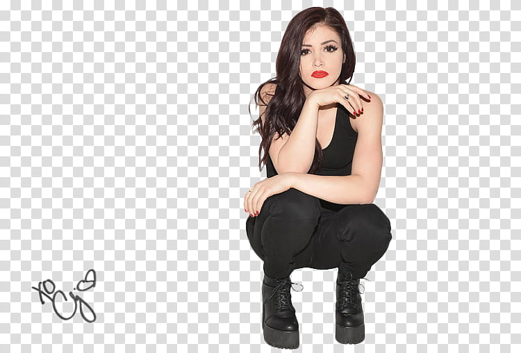 CHRISSY COSTANZA, woman wearing black tank top and black pants transparent background PNG clipart