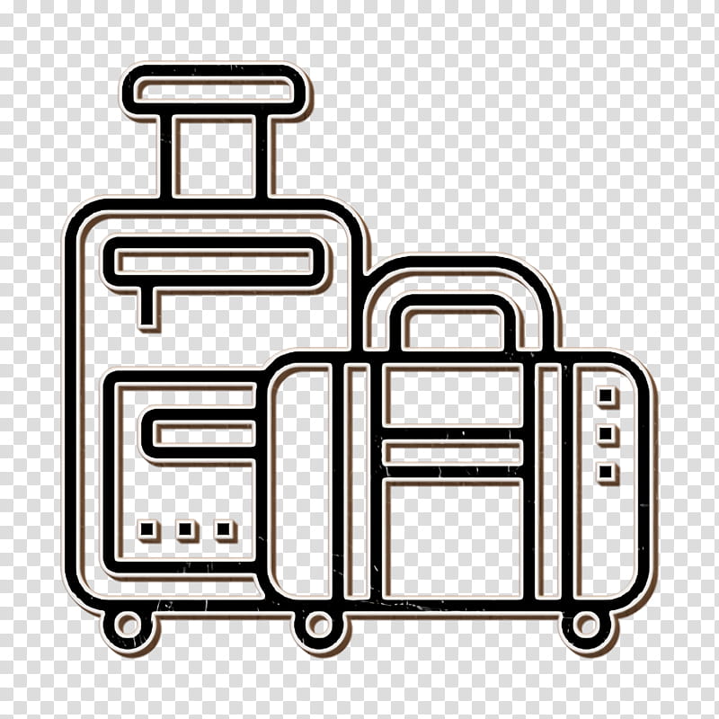 Travel icon Luggage icon Hotel Services icon, Suitcase, Line, Line Art, Rolling, Vehicle transparent background PNG clipart