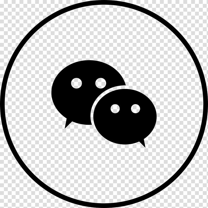 Social Media Icons, Wechat, Online Chat, Tencent Qq, Like Button, Black, White, Black And White transparent background PNG clipart