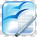 Oxygen Refit, openofficeorg-writer, blue word document icon transparent background PNG clipart
