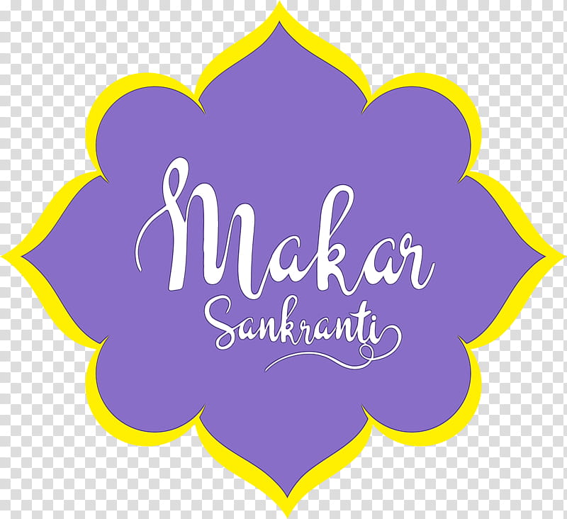 purple text yellow logo violet, Happy Makar Sankranti, Hinduism, Harvest Festival, Magha Mela, Maghi, Bhogi, Watercolor transparent background PNG clipart