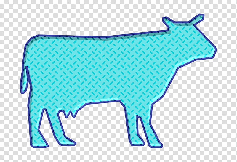 animals icon POI Nature icon Cow silhouette icon, Cow Icon, Green, Turquoise, Blue, Azure, Bovine, Snout transparent background PNG clipart