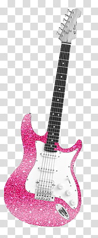 pink and white glittered electric guitar transparent background PNG clipart