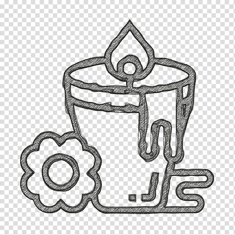 Candle icon Yoga icon Spa Element icon, Line Art transparent background PNG clipart