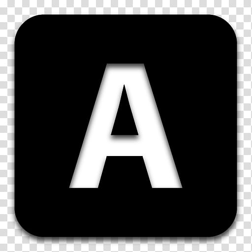 Black n White, white letter A icon transparent background PNG clipart