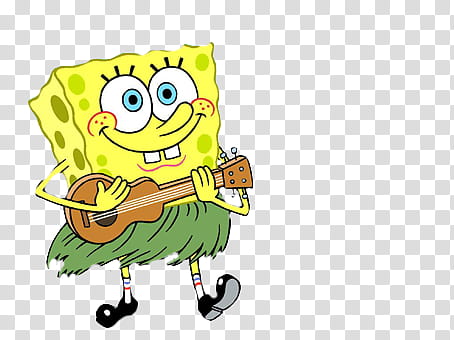Spongebob Squarepants playing guitar transparent background PNG clipart