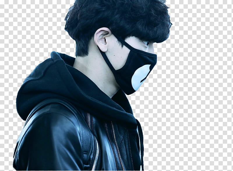 CHANYEOL EXO, man wearing face mask transparent background PNG clipart