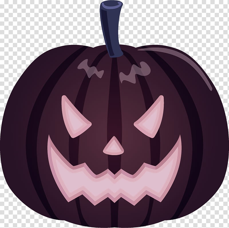 Jack-o-Lantern Halloween pumpkin carving, Jack O Lantern, Halloween , Calabaza, Purple, Jackolantern, Plant, Fruit transparent background PNG clipart