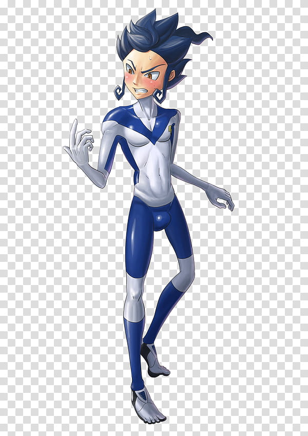 Tsurugi into uniform , blue-haired male anime character wearing blue and white suit transparent background PNG clipart