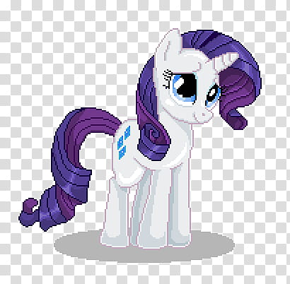 Rarity Pixel Art, white and purple Little Pony art transparent background PNG clipart