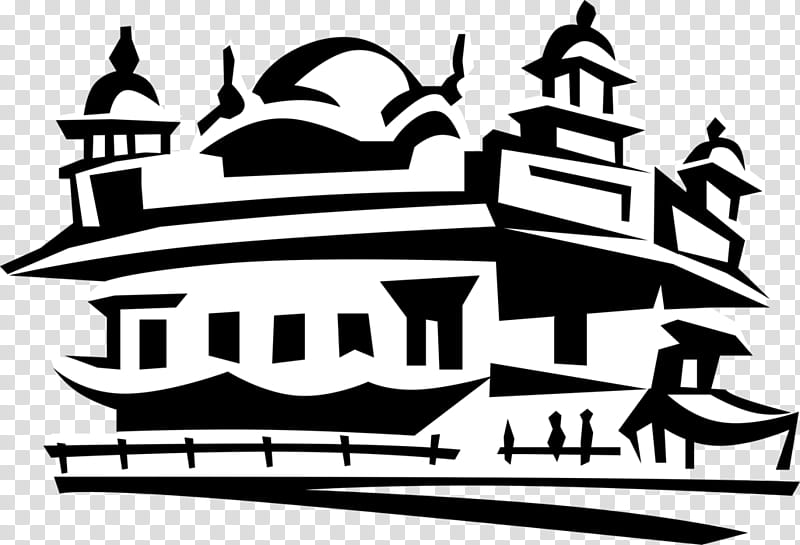 Boat, Harmandir Sahib, Sikhism, Gurdwara, Temple, Amritsar, Logo, Blackandwhite transparent background PNG clipart