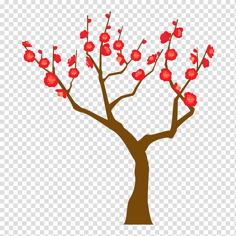 plum tree plum winter flower, Red, Branch, Plant, Twig, Plant Stem, Blossom transparent background PNG clipart