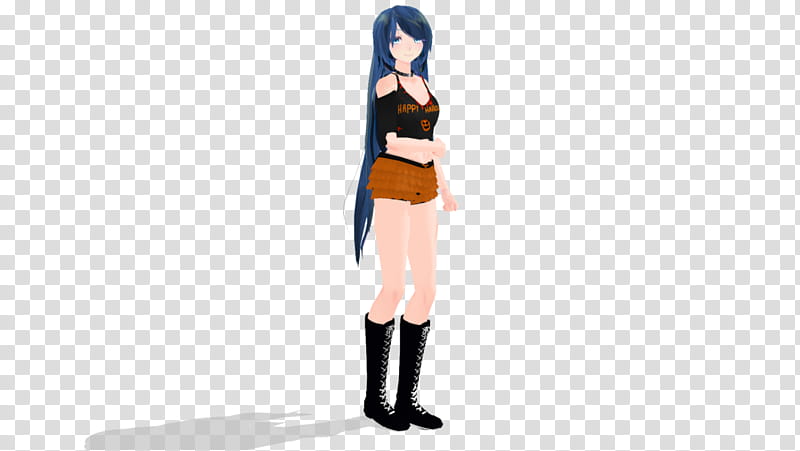 ItsFunneh Halloween MMD DL, female anime character transparent background PNG clipart