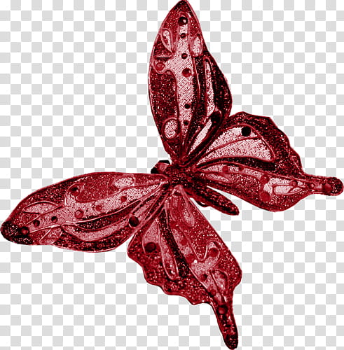 red glitter butterfly transparent background PNG clipart