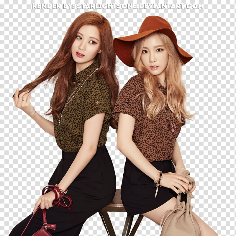 TTS TaeYeon and SeoHyun Render transparent background PNG clipart