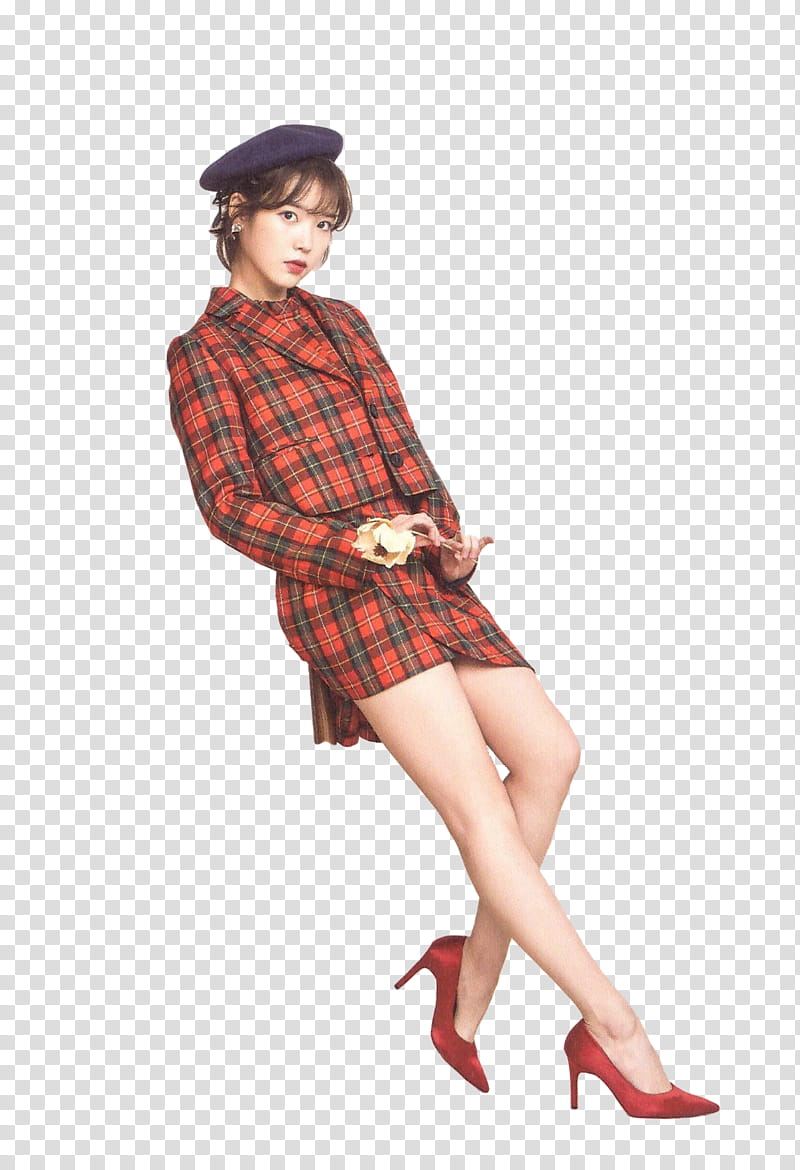 IU SEASON S GREETINGS  PT, woman leaning while bending one knee transparent background PNG clipart
