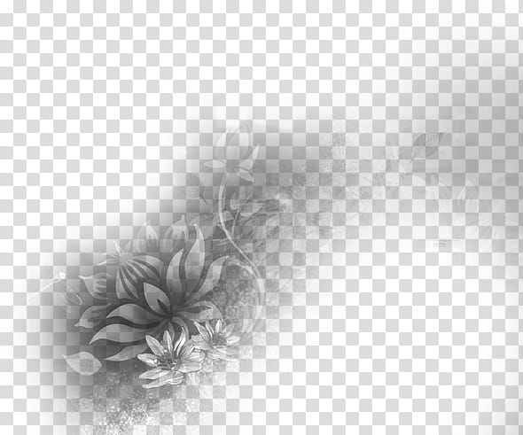 Lamoure Brushes , black flower illustration transparent background PNG clipart