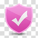 Girlz Love Icons , antivirus, pink and shield with check illustration transparent background PNG clipart