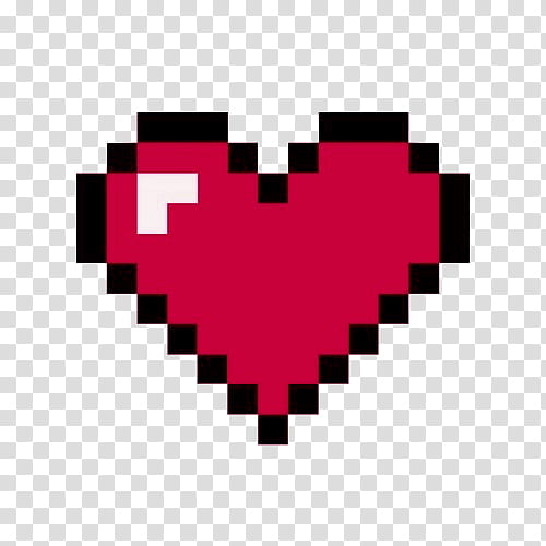 Pixel, red and black heart artwork transparent background PNG clipart