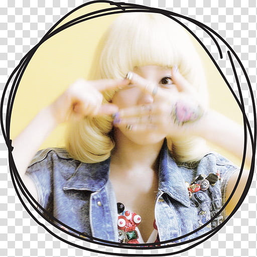 Taeyeon IGAB Circle Lines Folder Icon , Taeyeon , woman wearing blue denim jacket showing hand gesture transparent background PNG clipart