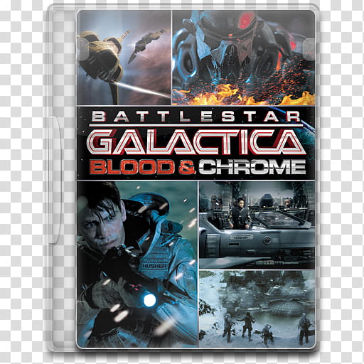 Movie Icon , Battlestar Galactica, Blood & Chrome, Battlestar Galactica Blood & Chrome DVD case transparent background PNG clipart
