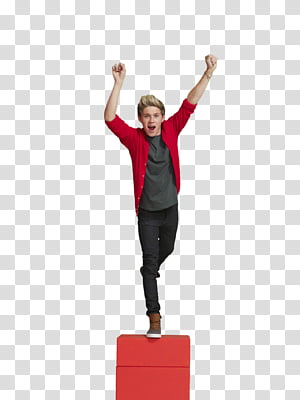 One Direction, Niall Horan standing with one leg on box transparent background PNG clipart thumbnail