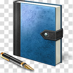 Vista RTM WOW Icon , Windows Journal, blue and black book and pen illustration transparent background PNG clipart