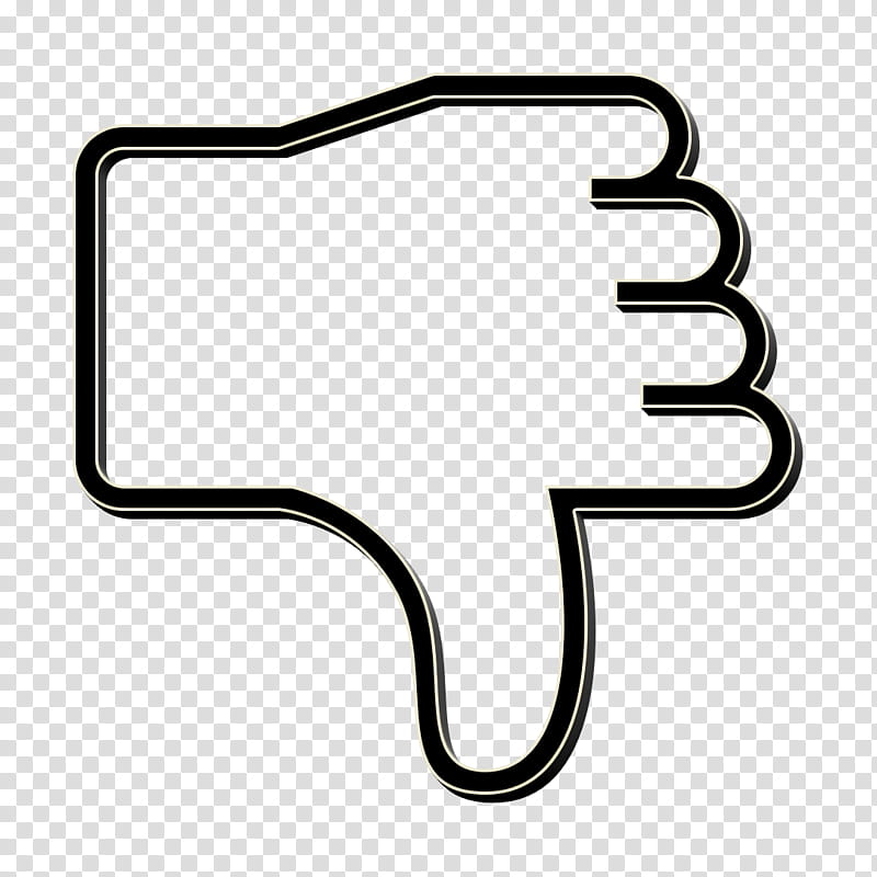 down icon gesture icon hand icon, Thumb Icon, Line transparent background PNG clipart