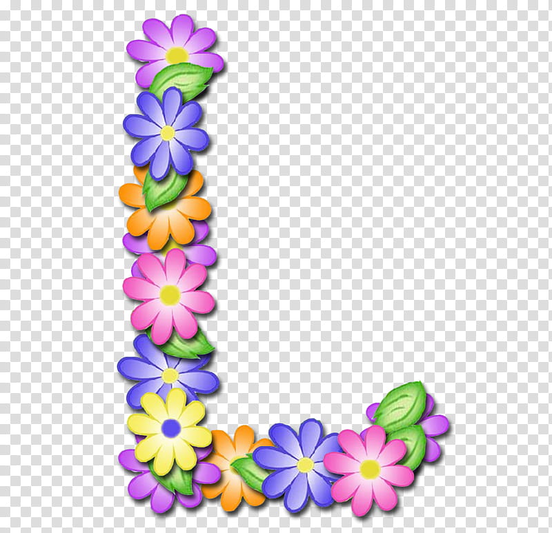 Letras , assorted-color flower L illustration transparent background PNG clipart