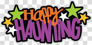 Halloween s, Happy haunting text overlay transparent background PNG clipart