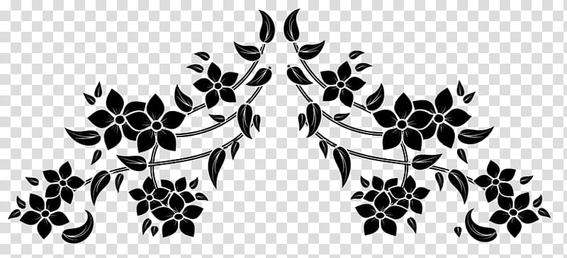 Flowers Decorative Brushes, black flowers illustration transparent background PNG clipart