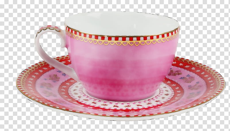 cup teacup pink drinkware tableware, Watercolor, Paint, Wet Ink, Saucer, Serveware, Porcelain, Dishware transparent background PNG clipart