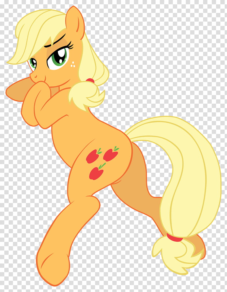 Saucy Applejack, yellow unicorn character transparent background PNG clipart