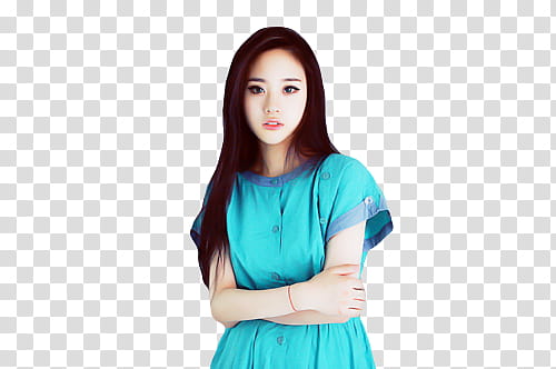 Ulzzang Girl, woman wearing blue top transparent background PNG clipart