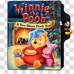 Winnie the Pooh A Very Merry Pooh Year Folder Icon transparent background PNG clipart