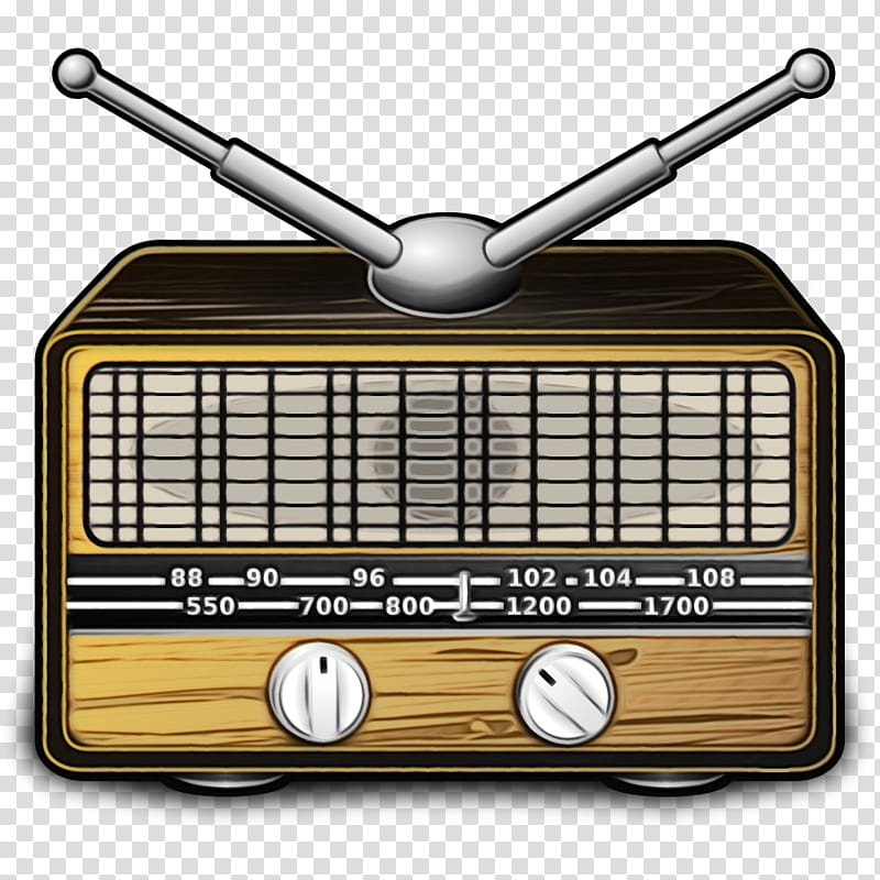Watercolor, Paint, Wet Ink, Golden Age Of Radio, Radio Broadcasting, Internet Radio, Antique Radio, Microphone transparent background PNG clipart