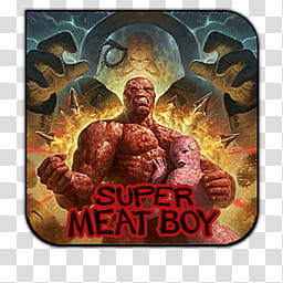 Game Aicon Pack , Super Meat Boy v transparent background PNG clipart