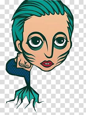 Lady Gaga, mermaid with green hair illustration transparent background PNG clipart