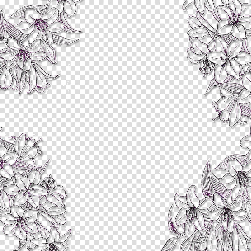 RECURSOS PARA PSC, white and gray floral border transparent background PNG clipart