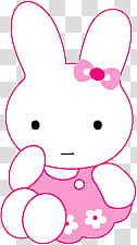 CONEJOS, pink and white rabbit graphic transparent background PNG clipart