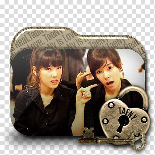 TaeNy Folder Icon  Locksmith Edition , , two women wearing black shirts transparent background PNG clipart