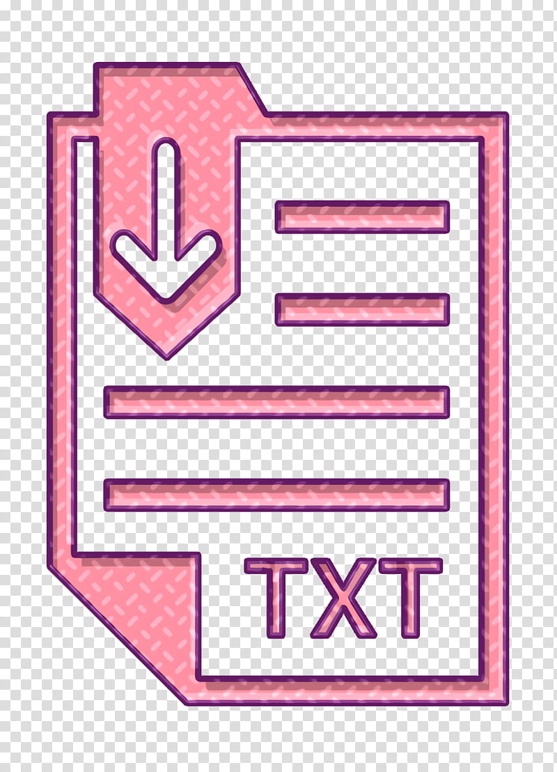 document icon extension icon file icon, Format Icon, Txt Icon, Pink, Line, Text, Rectangle transparent background PNG clipart