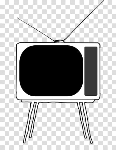 black and white classic TV illustration transparent background PNG clipart