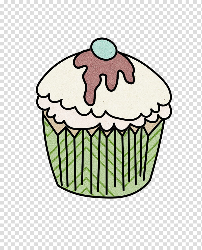 Let Them Eat Cake, green and white cupcake illustration transparent background PNG clipart