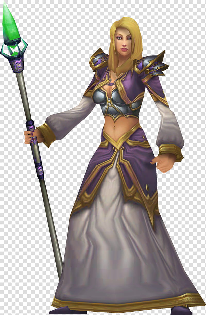 Jaina Proudmoore, female warrior character holding wand art transparent background PNG clipart