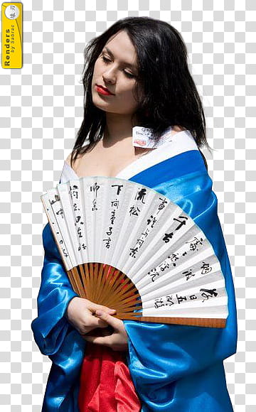 Renders  Asian Girls, woman holding white hand fan transparent background PNG clipart