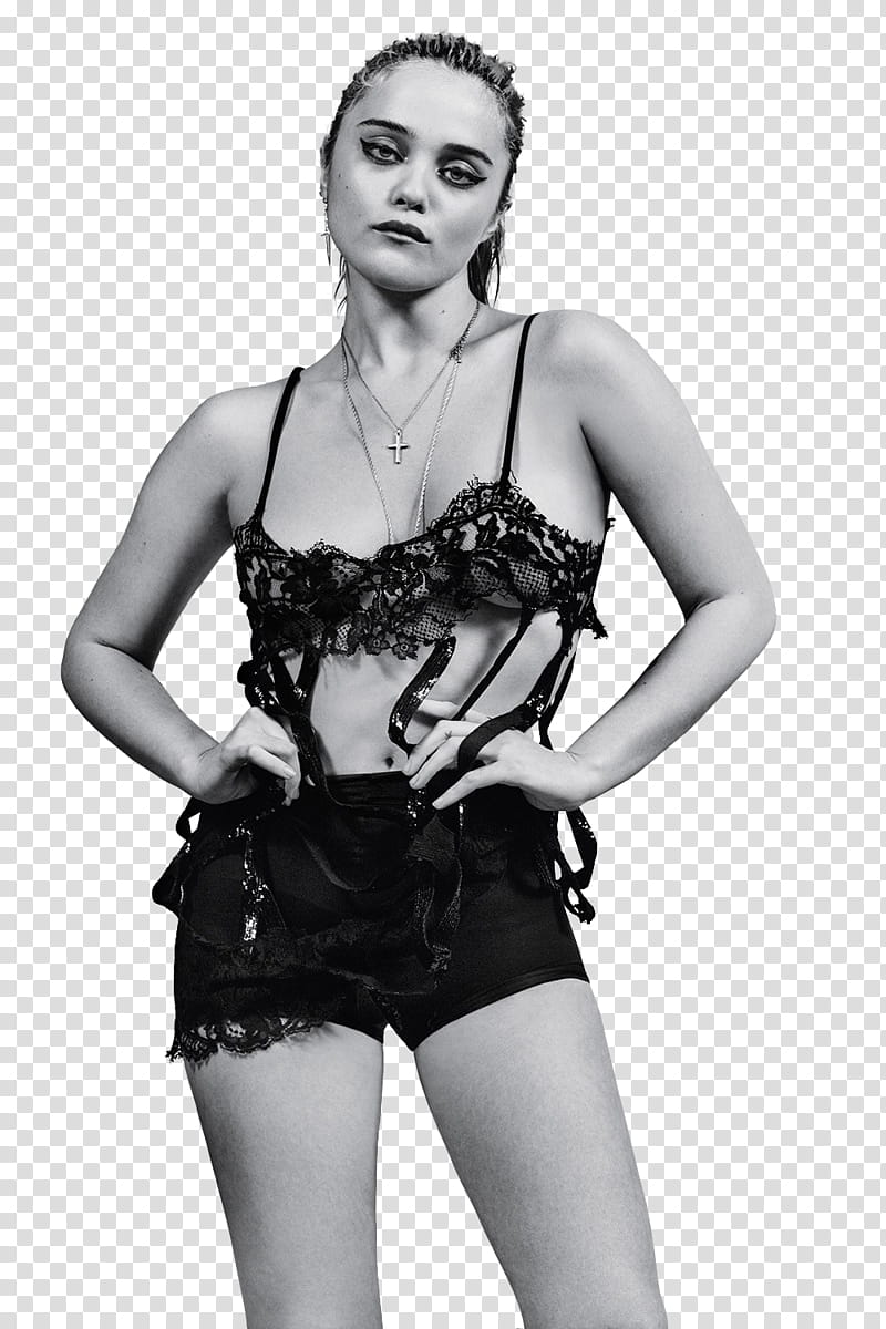 Sky Ferreira, woman in brassiere and shorts transparent background PNG clipart