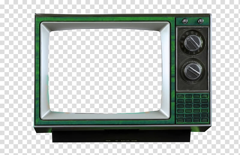 illustration of green CRT TV transparent background PNG clipart